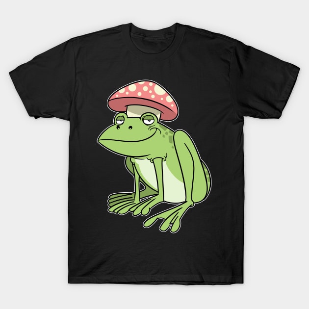 Cottagecore Aesthetic Frog Mushroom Fairycore T-Shirt by ModernMode